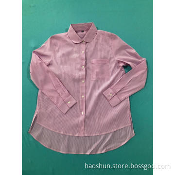 Pink Color Woman's Blazer Round Neck Leisure Shirts